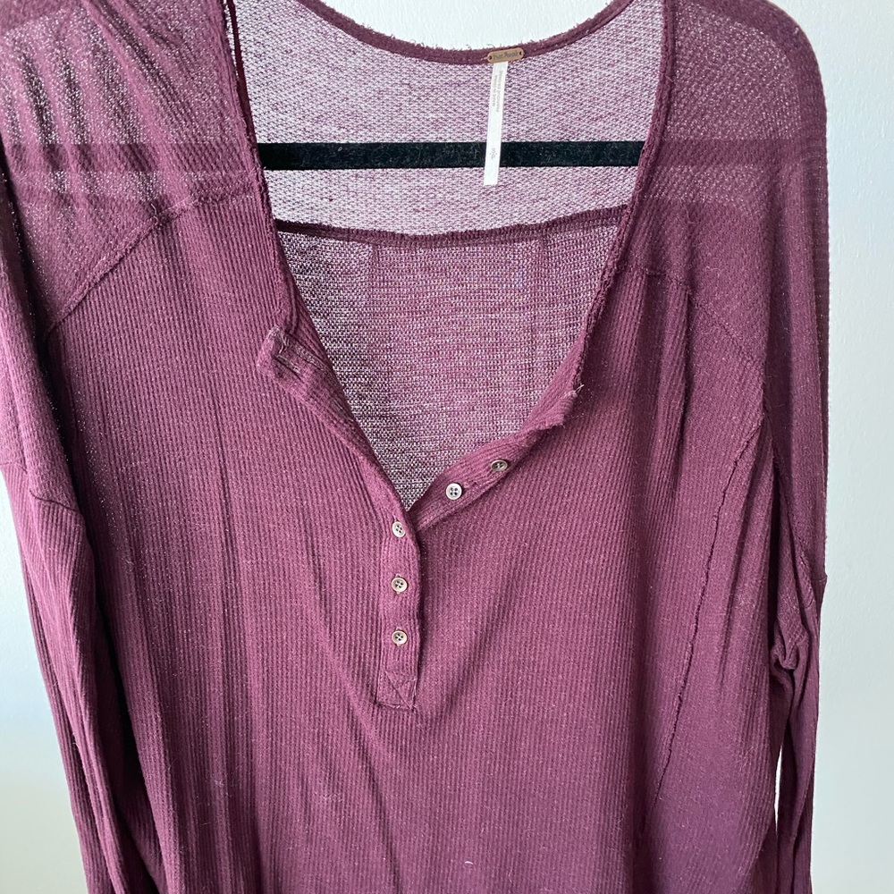 Free people long sleeve purple shirt size small